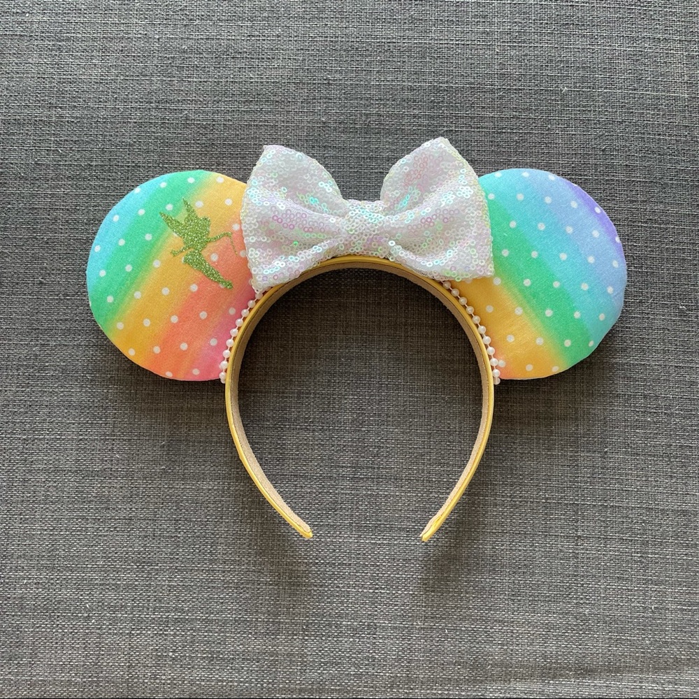 Handmade pastel rainbow Mickey ears